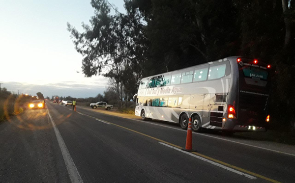 Detuvieron la marcha de un colectivo procedente de la capital de Mendoza.