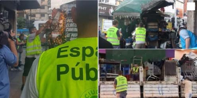 La policía de la Ciudad desalojó a casi 500 manteros en Liniers