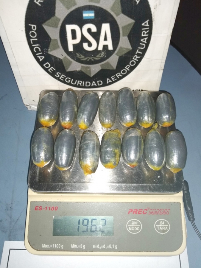 Detención en el Aeroparque Metropolitano a un pasajero con cocaína