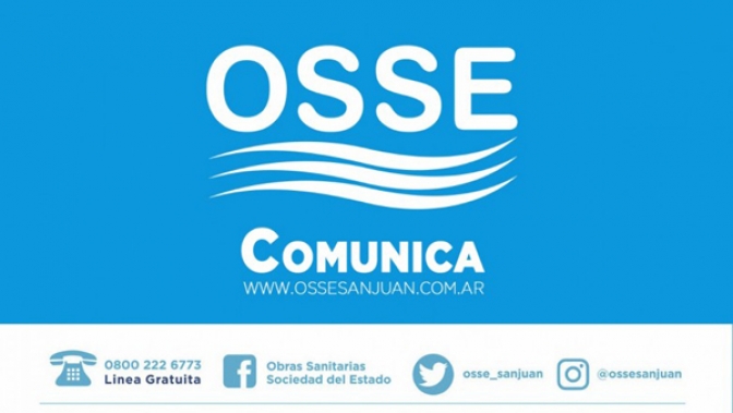 OSSE comunica se verá afectado el servicio de agua potable