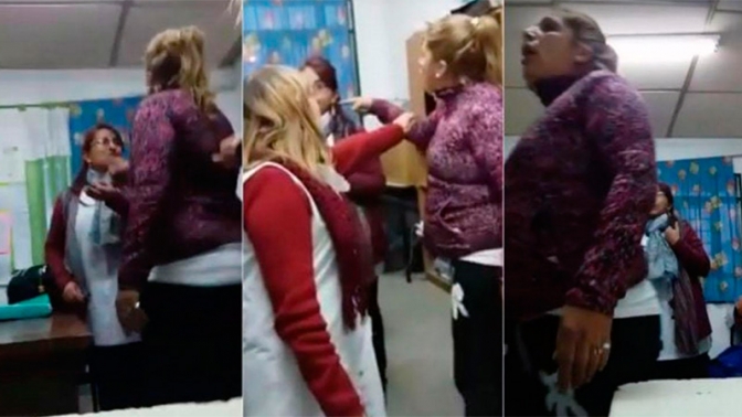 Eliana Romero agrede a la maestra Vanesa Segovia