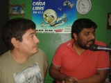Pedro Lucero y Mat&iacute;as Luna  en el programa "Caida Libre" en la 93.5