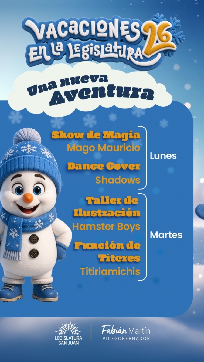 La Legislatura de San Juan ofrecer&aacute; actividades gratuitas por las vacaciones de invierno