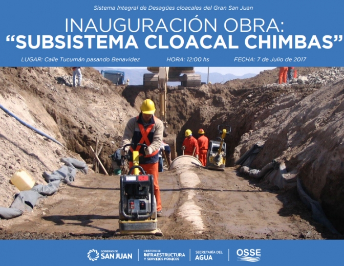 Inauguración obra Subsistema cloacal Chimbas