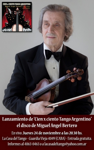 Miguel Ángel Bertero presenta su disco Cien por ciento Tango Argentino