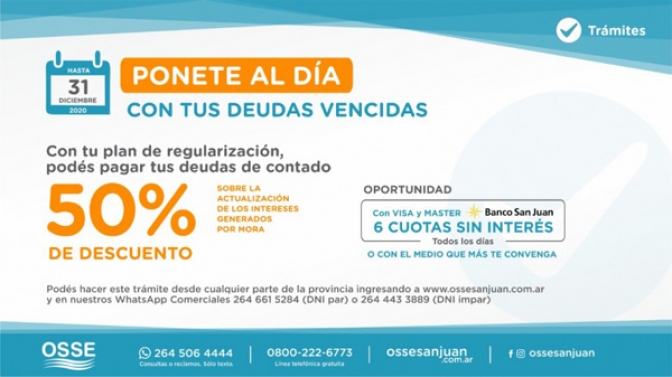 Elegí la mejor financiación para pagar tu deuda de OSSE