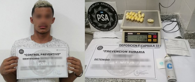 Detención de un hombre con 81 cápsulas de cocaína
