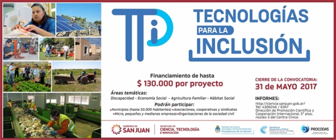 Convocatoria Tecnologías para la Inclusión Social