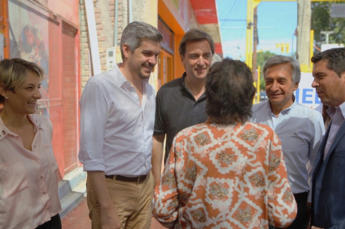 Marcos Peña recorrió San Juan junto a Basualdo y Cáceres