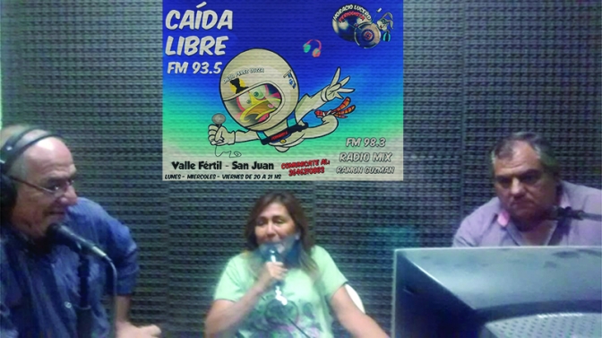 Mirtha “Nechy” Cortez y Raúl Zeballos en el programa &quot;Caida Libre&quot; en la 93.5