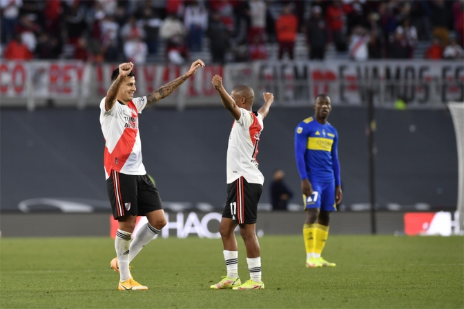 River le dio una clase de fútbol a Boca y celebró a lo grande con su gente
