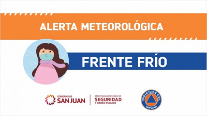 Alerta meteorológica N° 15/2020 - Frente frío