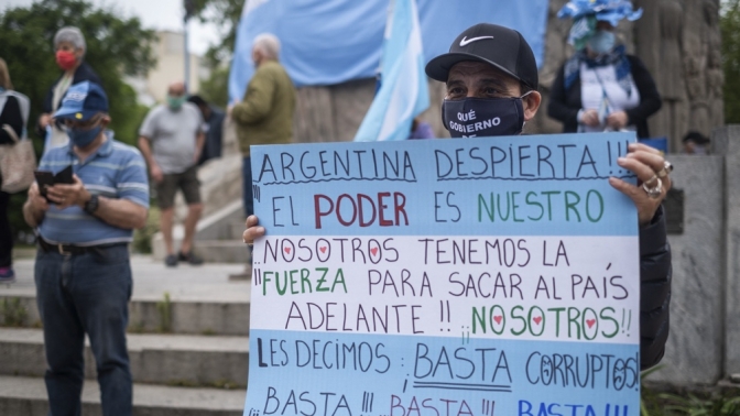 Protesta opositora en la ciudad de Buenos Aires y otros puntos del país