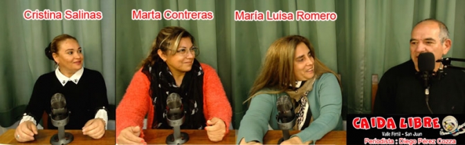 Entrevista a Cristina Salinas, Marta Contreras y María Luisa Romero en Caída Libre