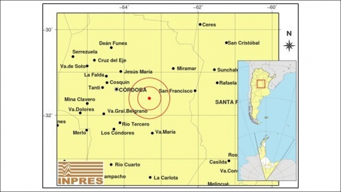 Un sismo de 4,3 grados sacudió a Córdoba