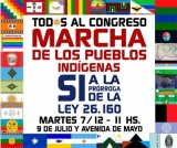 Marcha de los pueblos indígenas, sí a la prórroga de la ley 26.160