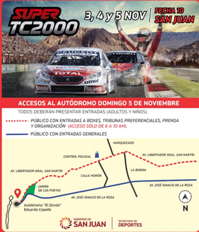 ¿Cómo será el ingreso al Autódromo El Zonda?