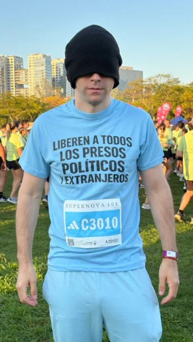 Nahuel Gallo pidi&oacute; por los presos pol&iacute;ticos en Venezuela tras participar de una corrida en Buenos Aires