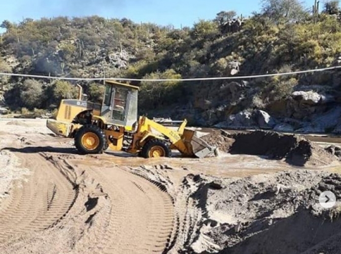 Valle Fértil : Operativo de áridos en la Majadita