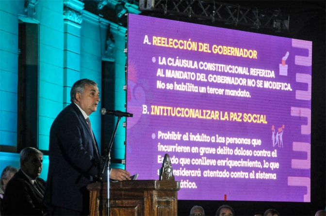 Morales presentó posible reforma de Constitución jujeña, con &quot;reglamentación de la protesta&quot; social