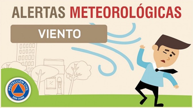 Alerta meteorológica ingreso de viento sur en San Juan