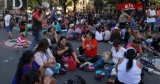 Organizaciones sociales acampan en la 9 de Julio